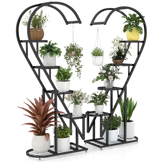 Plant Stand - Set of 2 Half Heart Plant Stand Indoors