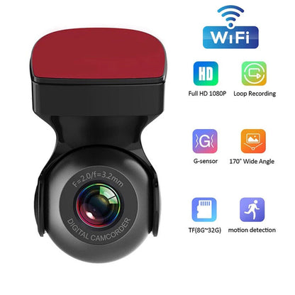 Dash Cam 170° WiFi  Cam Recorder - 1080P HD Car Camera
