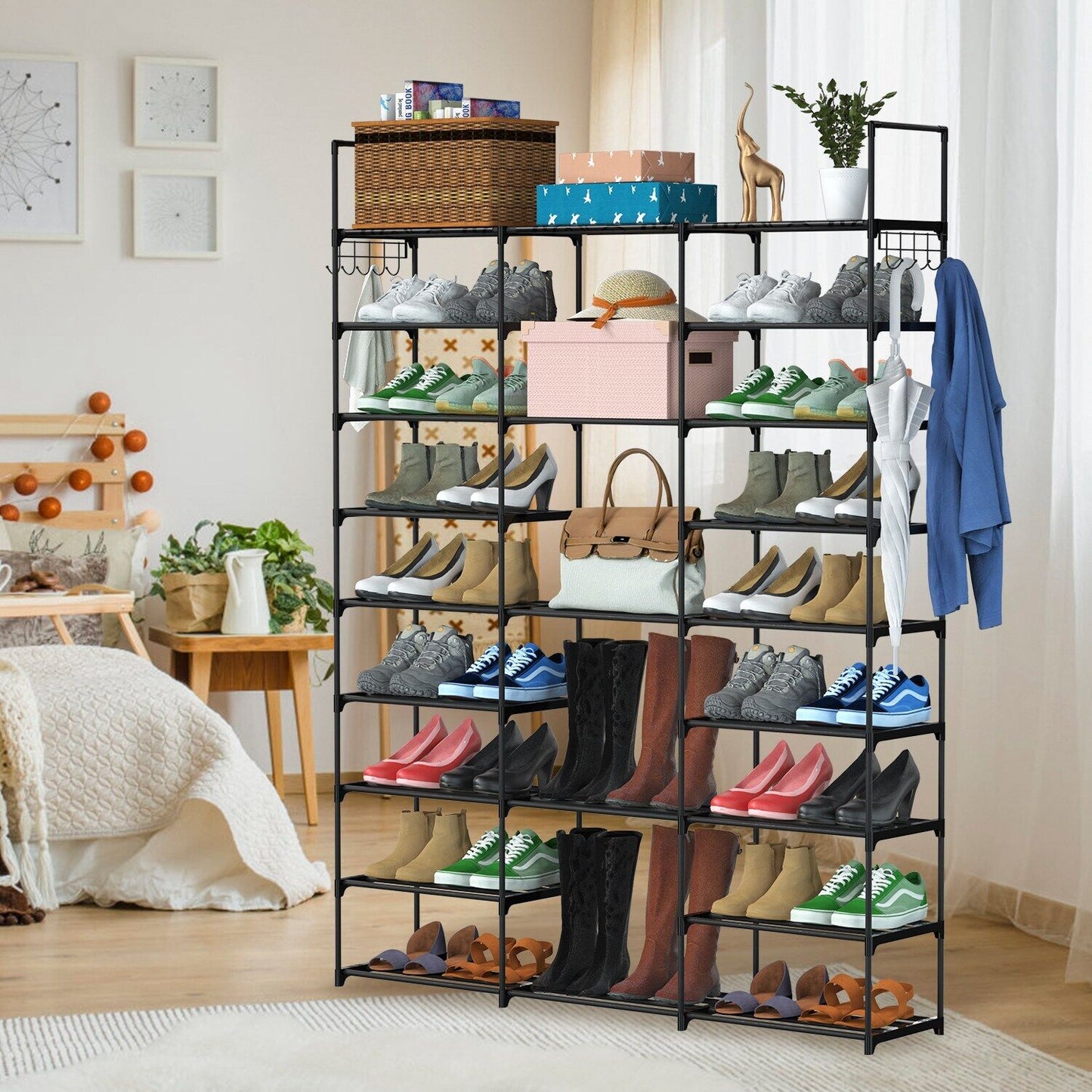 Shoe Rack - 9 Tier Shoe Storage  for 50 to 55 Pairs