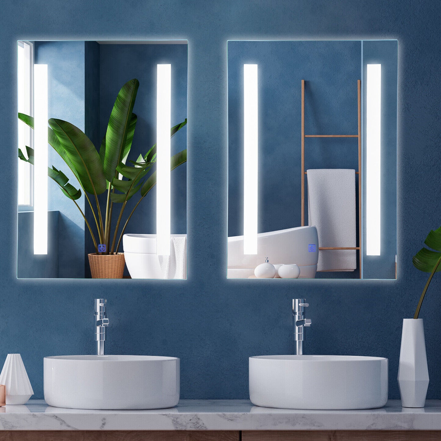 Mirrors - 27.5 by 20 Inches Wall Mounted 3 Color Bathroom Mirror