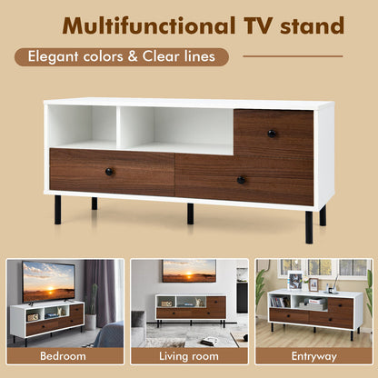 Tv Stand - 32 to 43 Inches Television Stands With 2 Open Cubbies