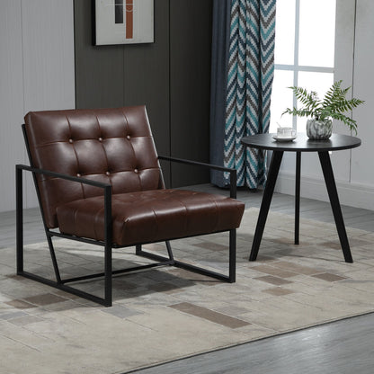 Accent Chair - Up to 265Lbs Accent Armchair with Sturdy Metal Frame