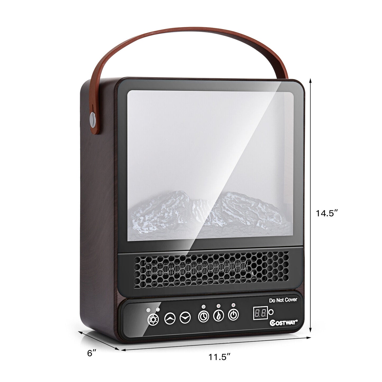 Electric Fireplace with 3D Effect - Portable Heater 1500W