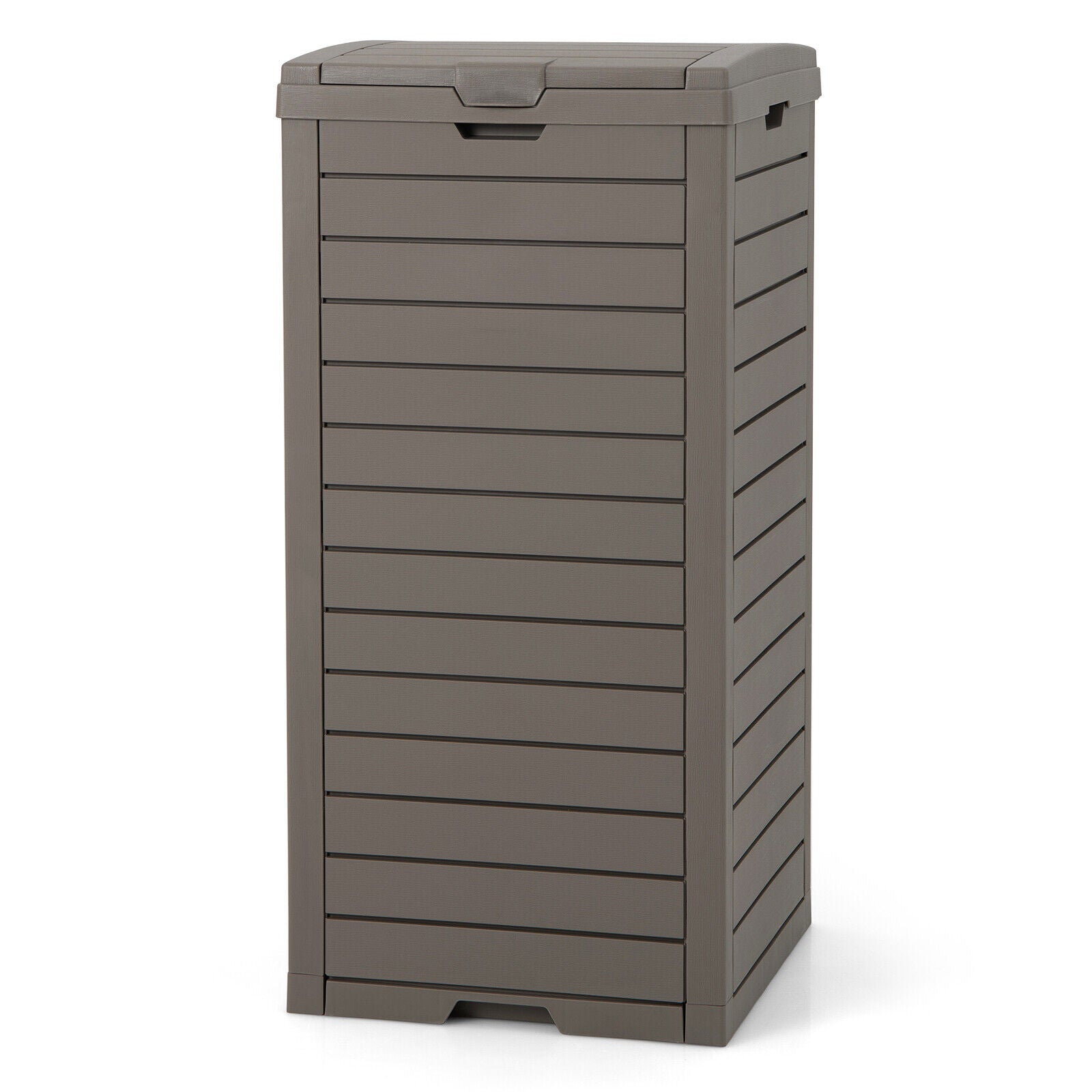 Trash Can with Dual Lid - 31 Gallon Outdoor Trashcan