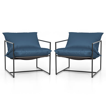 Accent Chairs - Set of 2 Accent Armchair With Cushions