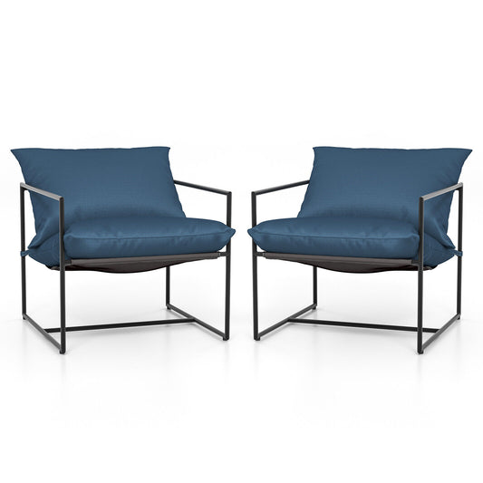 Accent Chairs - Set of 2 Accent Armchair With Cushions