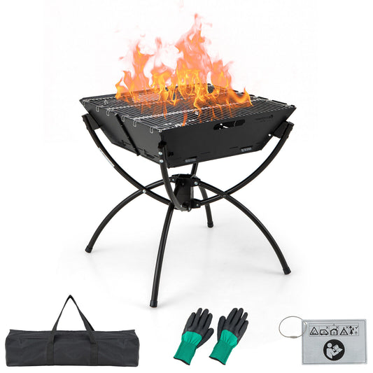 Fire Pit - 18x18x19.5 Inches Stainless Steel Outdoor Fireplace
