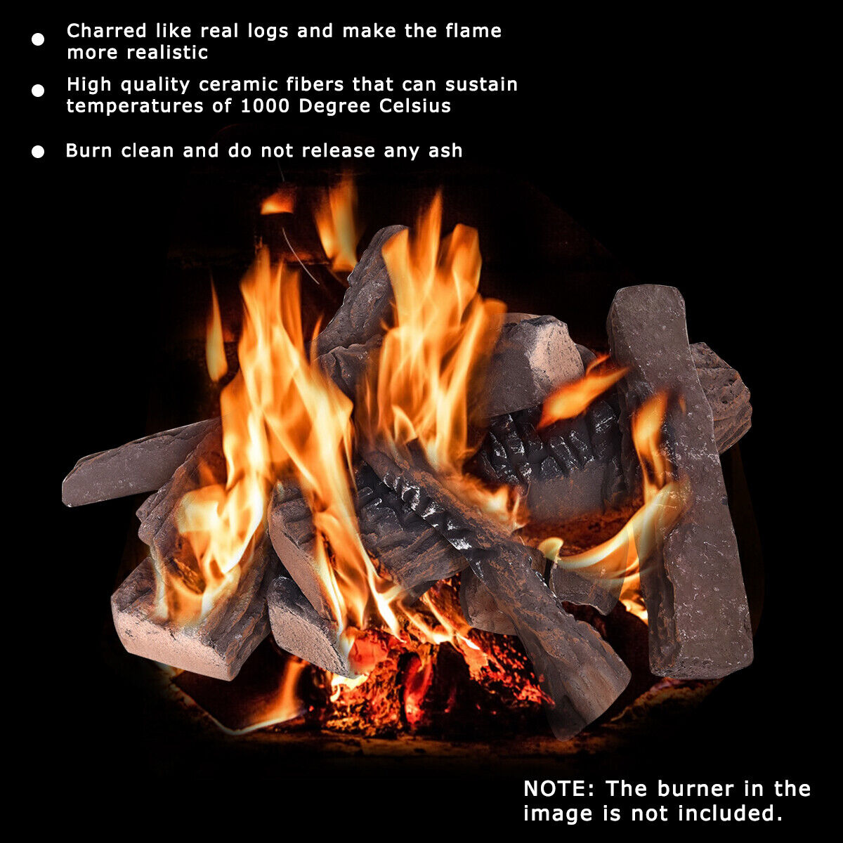 Fireplace Gas Logs - 10Pcs Fireplace Logs For Gas Fireplace Imitation