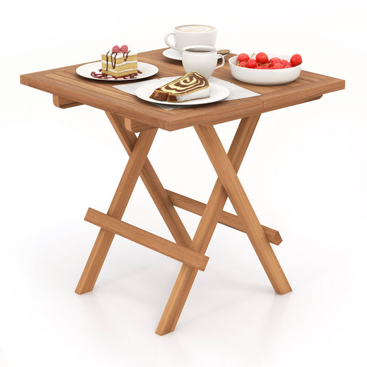 Folding Table - Teak Wood Collapsible Folding Table