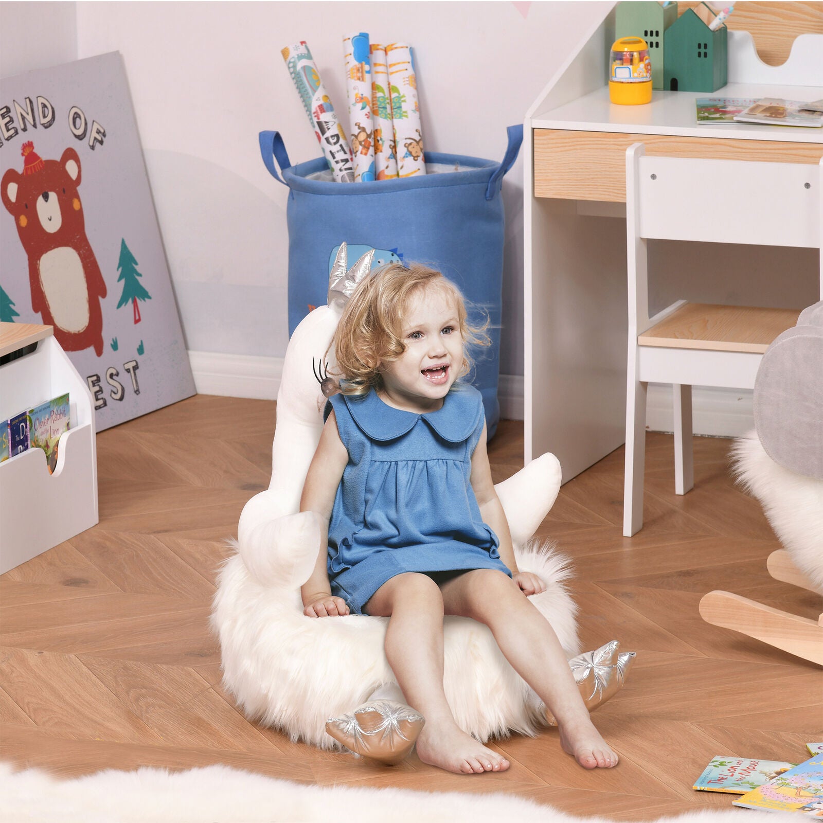 Sofa Chair for Kids - Swan Shaped Single Sofa Chair