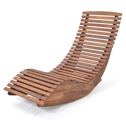 Rocking Chair - Wooden Widened Slatted Outdoor Rocking Chair