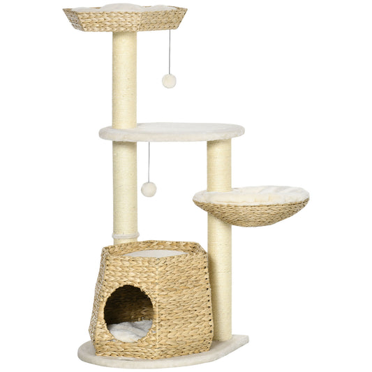 Cat Tree with With Hanging Balls - 47 Inches Multi level Cat Tower