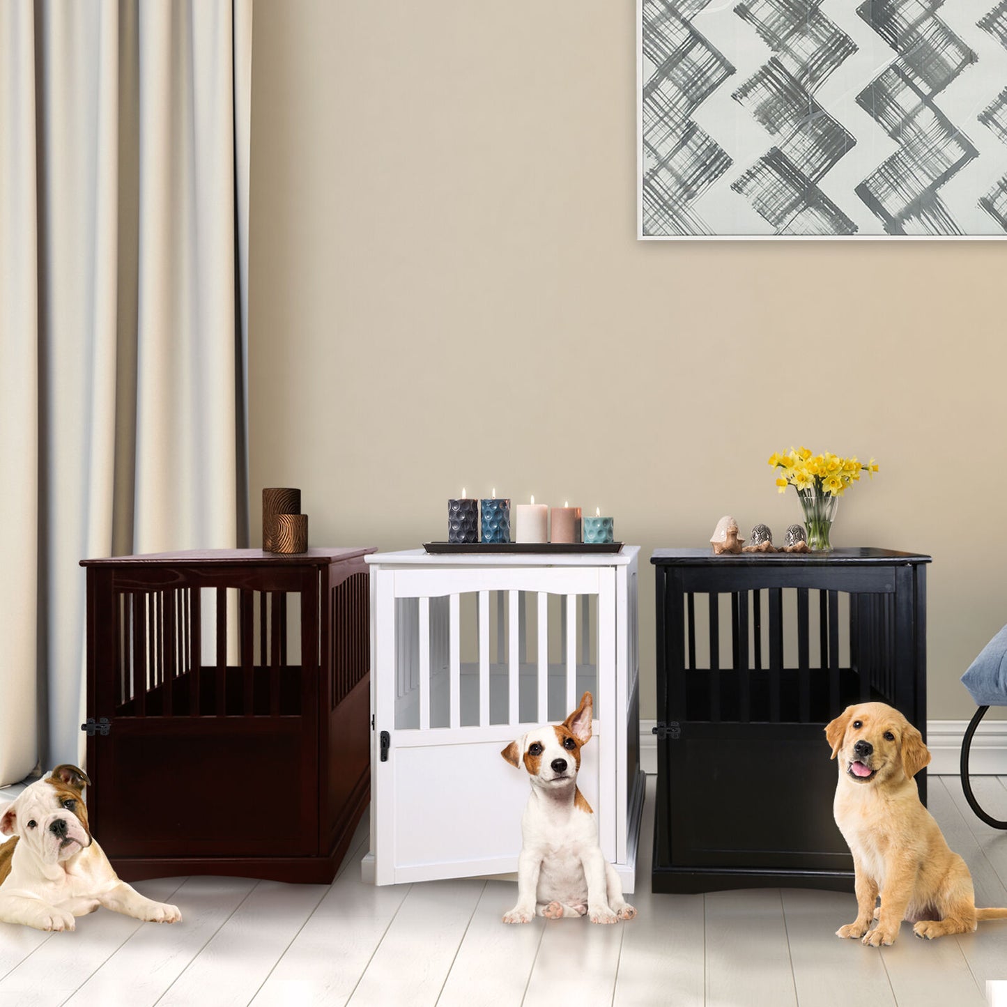 Dog Crate - End Side Table Cat and Dog Cage