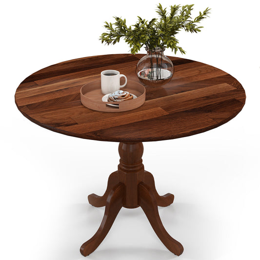 Dining Table - Wooden Round Table With Adjustable Foot Pads
