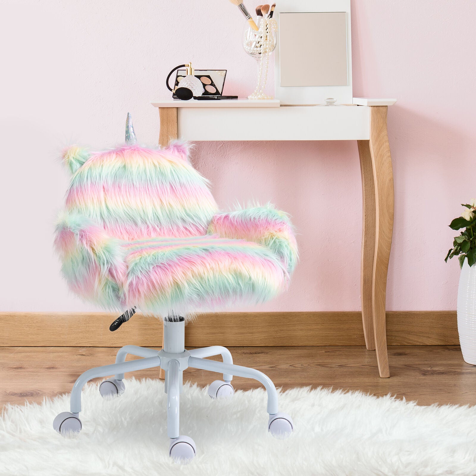 Desk Chair With Soft Cushioned Seat - Unicorn Design Computer Chair