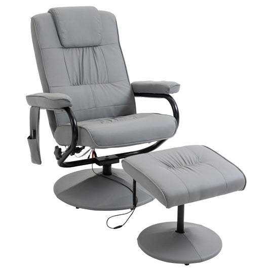 Reclining Chair with Footrest - Swivel Recliner Lounge Chair 