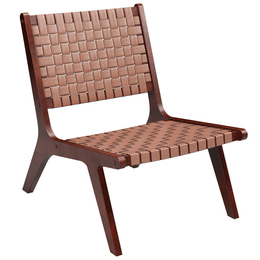 Accent Chair - Accent Armchair with Solid Rubber Wood Frame