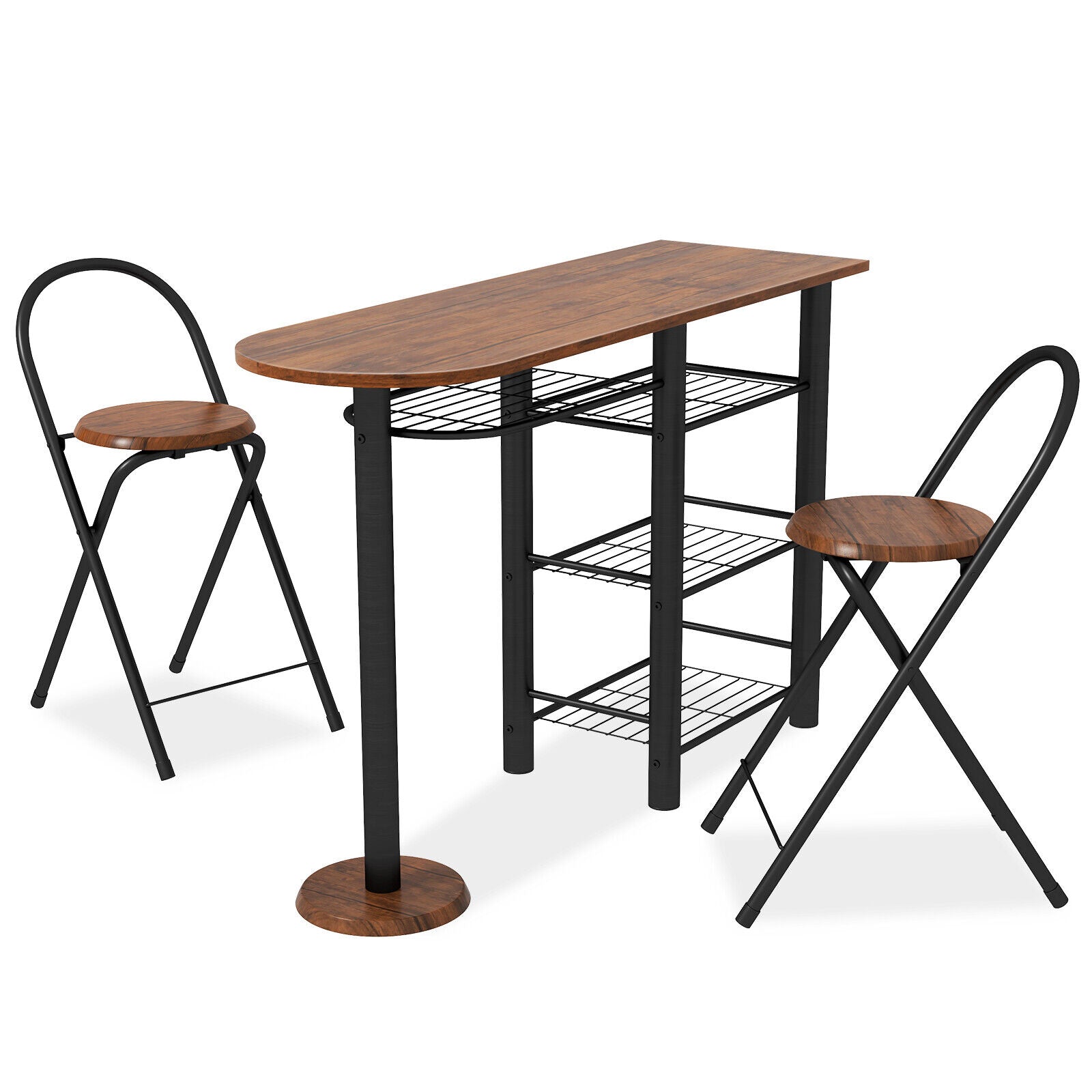 Dining Table Set of 3 - Kitchen Table Sets With Storage Shelf