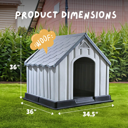Dog House - 36 x 34.5 x 36 Inches Outdoor Large Dog House