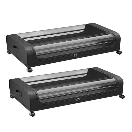 Under Bed Storage - Set of 2 Under Bed Storage Bins With Wheels