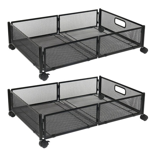Under Bed Storage - Set of 2 Under Bed Storage Bins With 360° Wheels