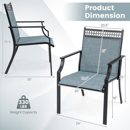 Outdoor Chairs - Set of 2 Rustproof Metal Frame Patio Chairs