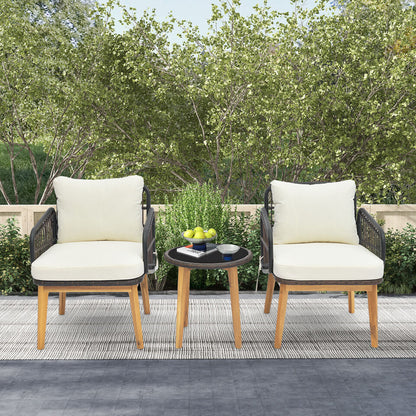Patio Furniture - Set of 3 Patio Exterior Furniture With Cushion