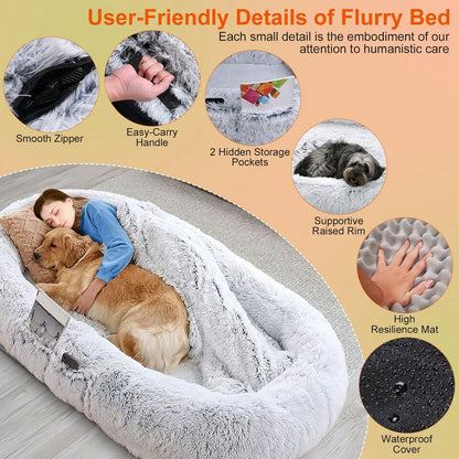 Dog Bed - 72.83x47.24x11.81in Bean Bag Human Sized Dog Bed