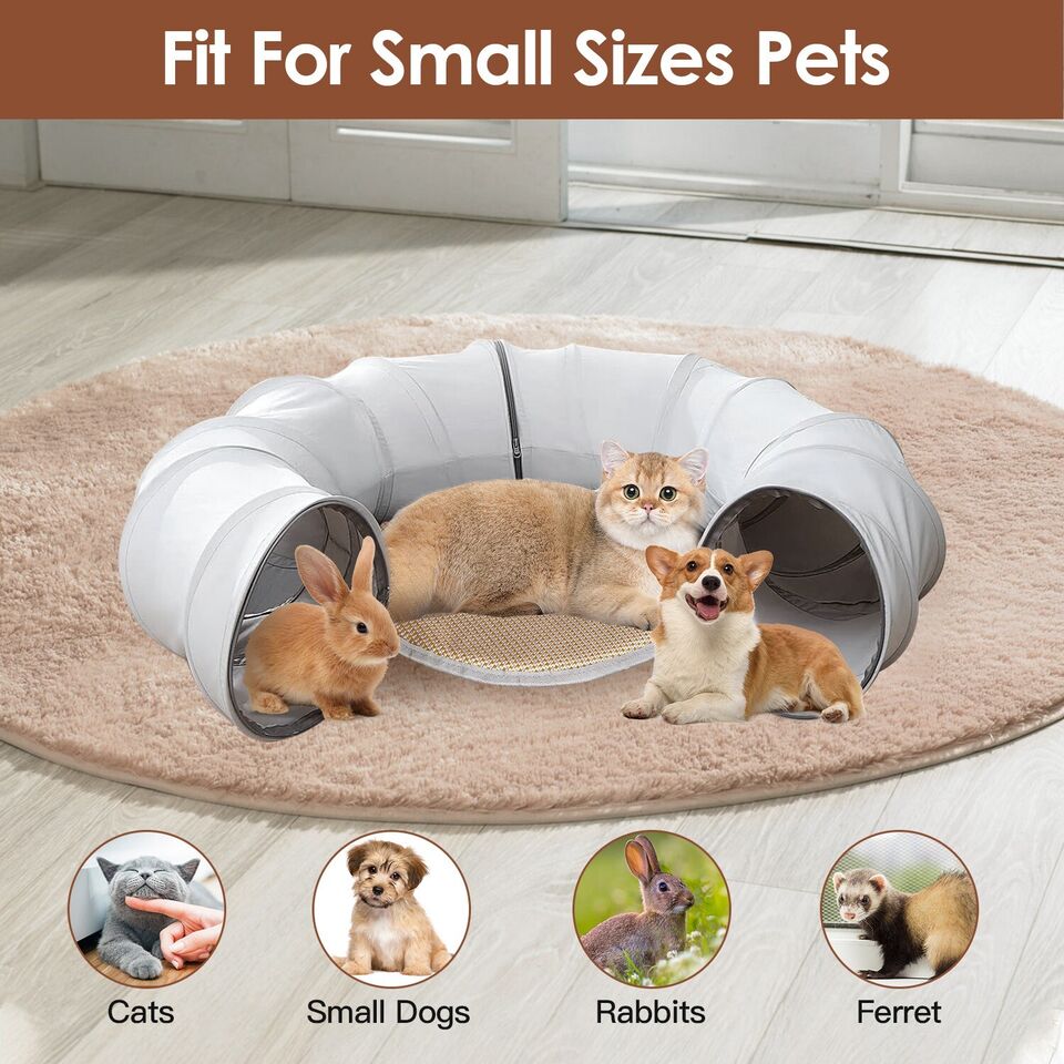 Cat Tunnel - 3 Way Foldable Cat Tunnel Bed