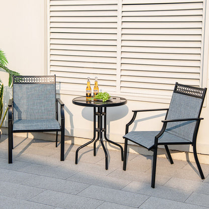 Outdoor Chairs - Set of 2 Rustproof Metal Frame Patio Chairs