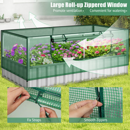 Mini Greenhouse - Galvanized Raised Beds With Protective Cover