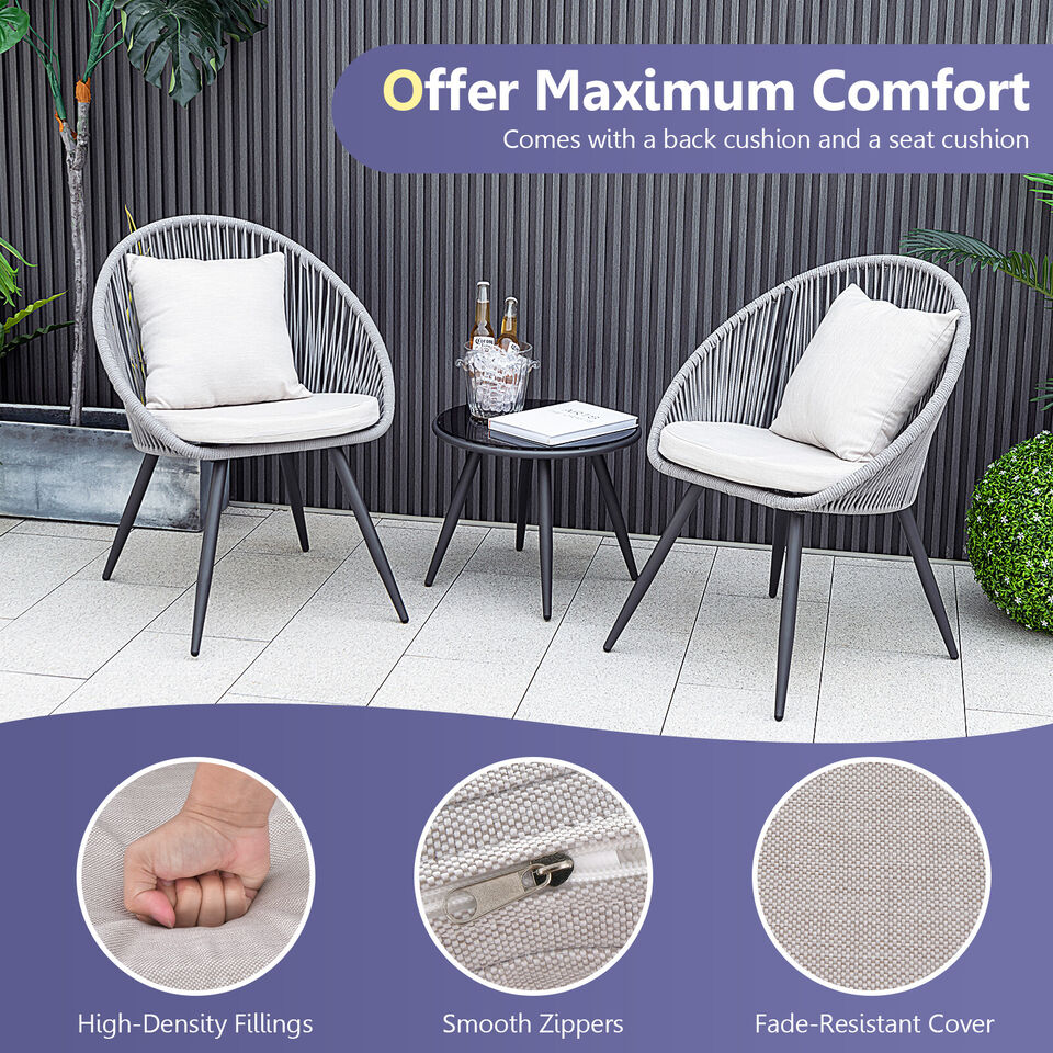 Outdoor Furniture - Set of 3 Patio Furniture Durable and Stylist