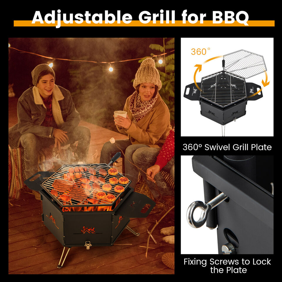 Fire Pit - 10 Inch Carbon Steel Charcoal Grill