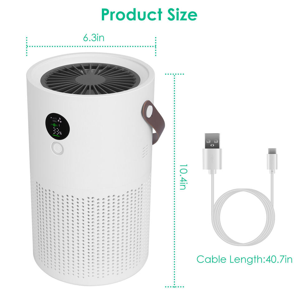 Air Filter - Portable Air Cleaner With Long Lasting Battery