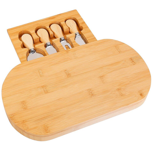 Charcuterie Board - Oval Boards for Charcuterie With Stainless Knives