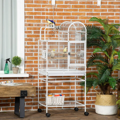 Birdcage - 64 Inches Parrot Cage With Stand and Open Shelves