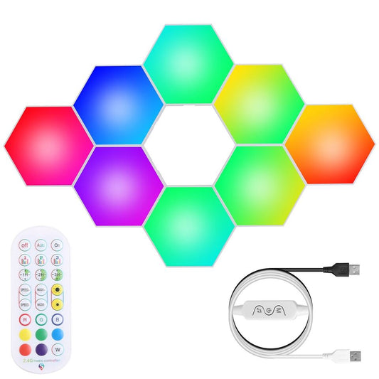 Hexagon Lights - 8 Pcs RGBW Colorful Hex Lights