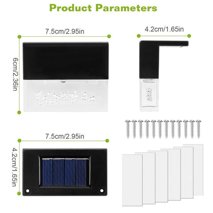Solar Fence Lights - Set of 6 Solar Powered Fence Lights