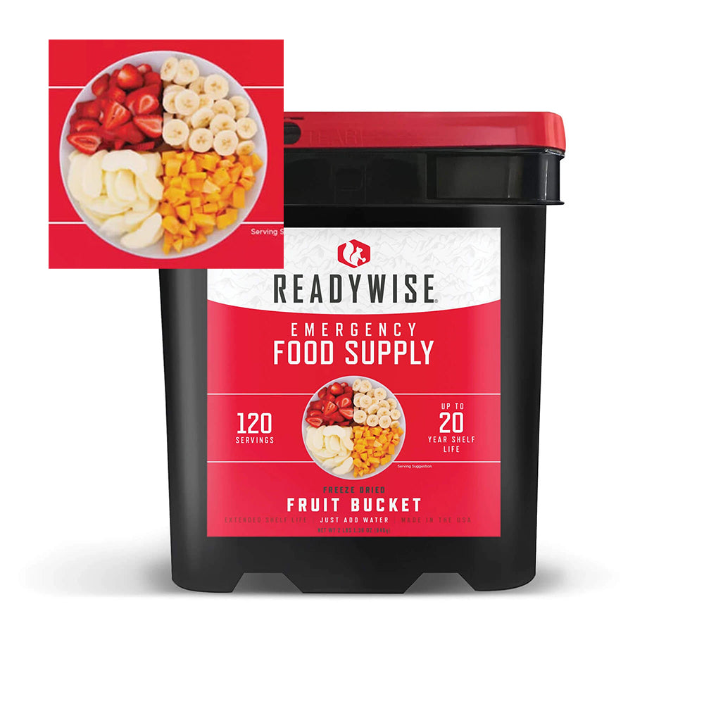 Freeze Dried Fruit Bucket 120 Servings for Emergency Food Supply