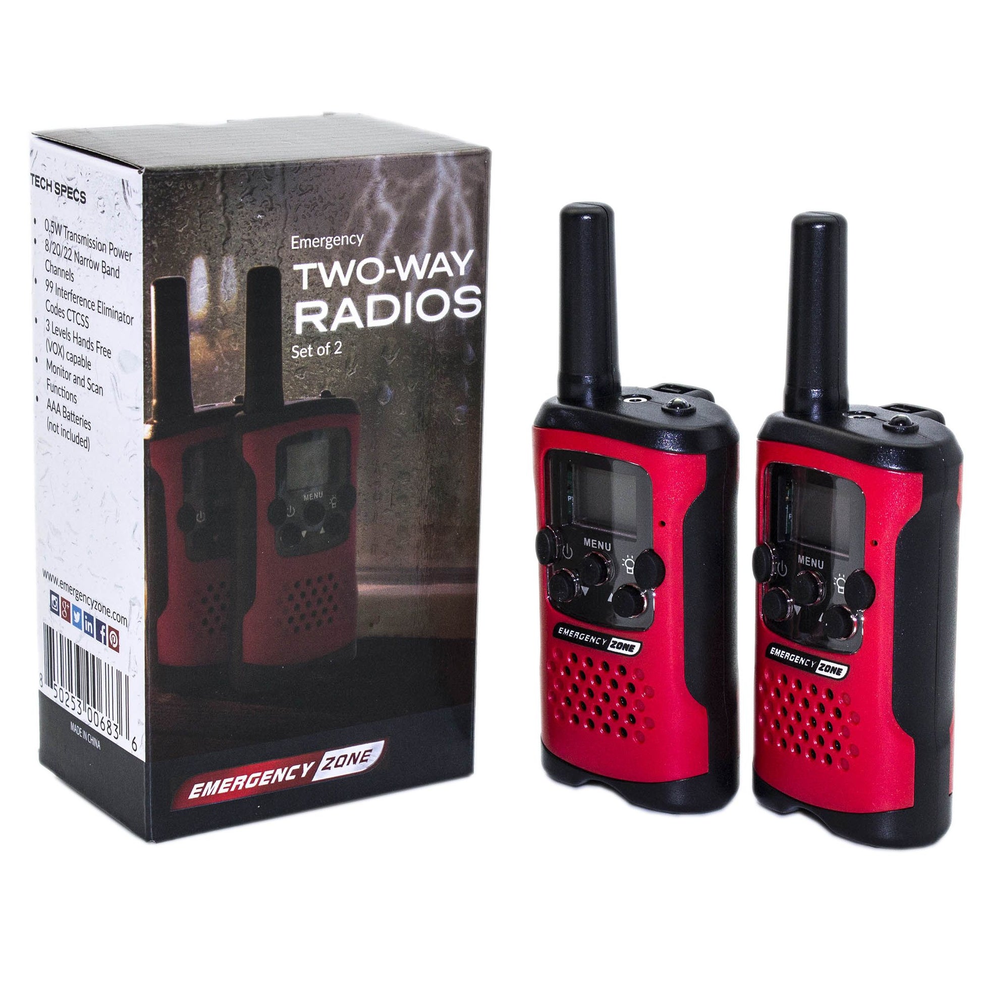 Walkie Talkies - Set of 2 - Emergency Long Range Two-Way Radios