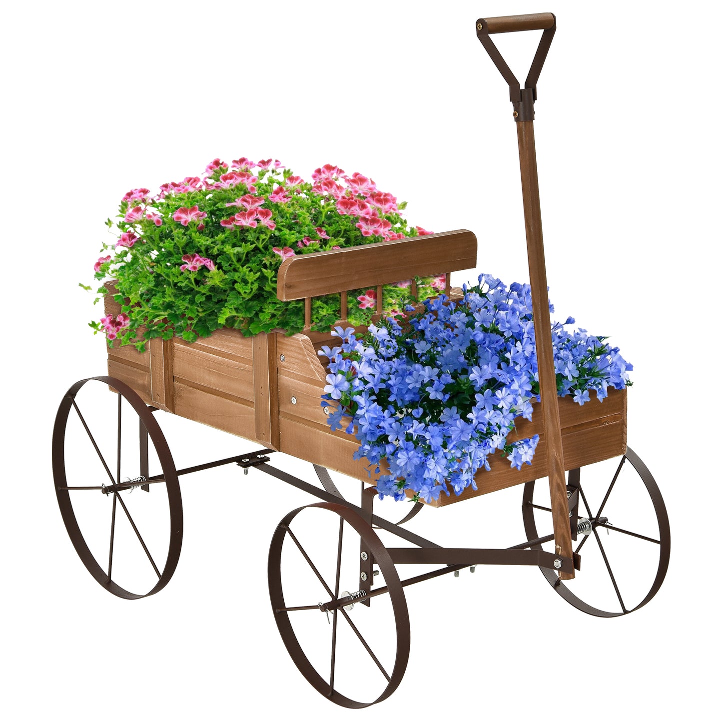 Flower Planter - Wooden Planter Box With Wheel