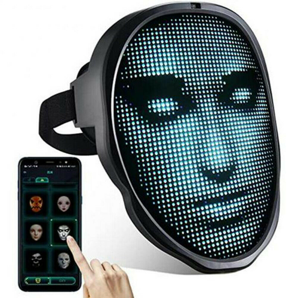 Halloween costume -  LED full face mask is a programmable Costume