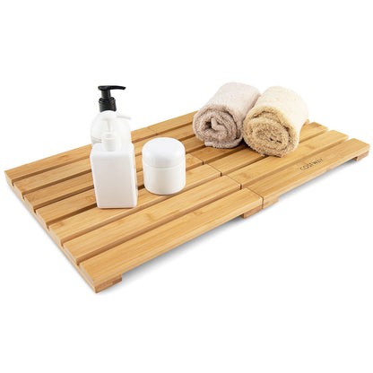 Bathmat Bamboo - Shower Mat With Non Slip Pad