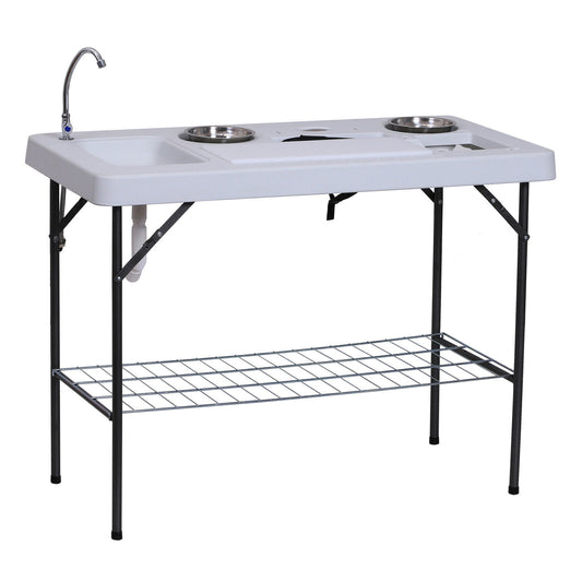 Fish Cleaning Camping Table with Flexible Faucet