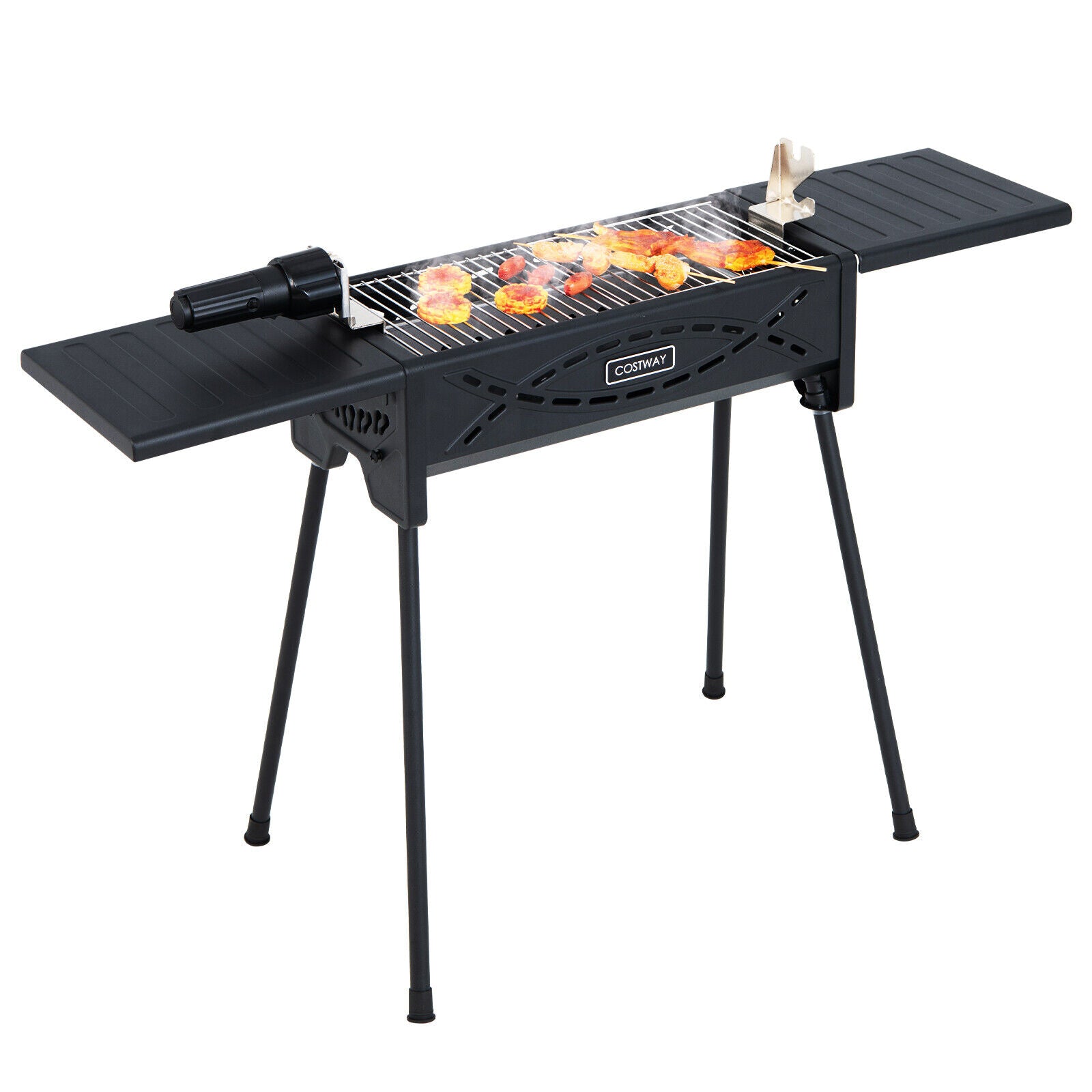 Charcoal Grill With Electric Roasting Fork - Portable Grill