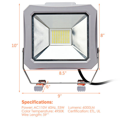 53W Flood Light - 6000 LM LED Work Light