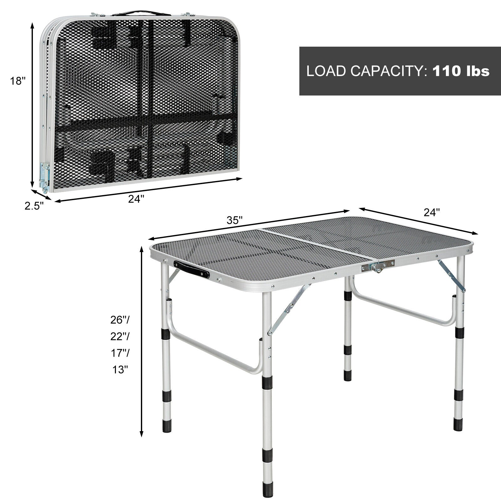 Folding Table - Metal Grill Stand Foldable Table