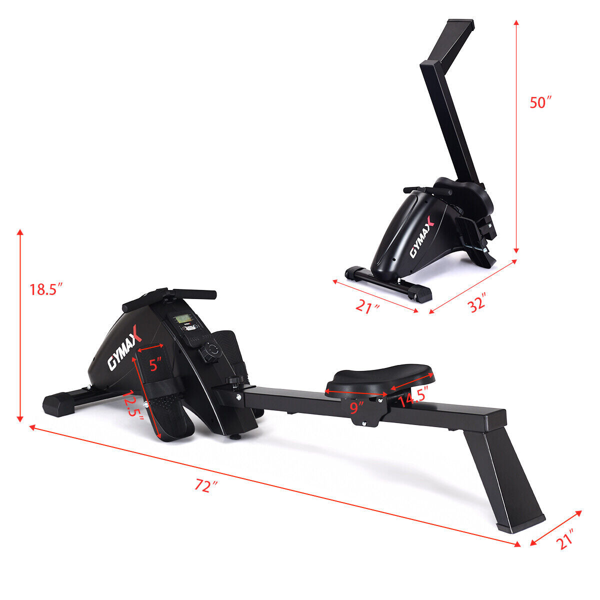 Rowing Machine Fitness Equipment - Resistance System Exercise Bike