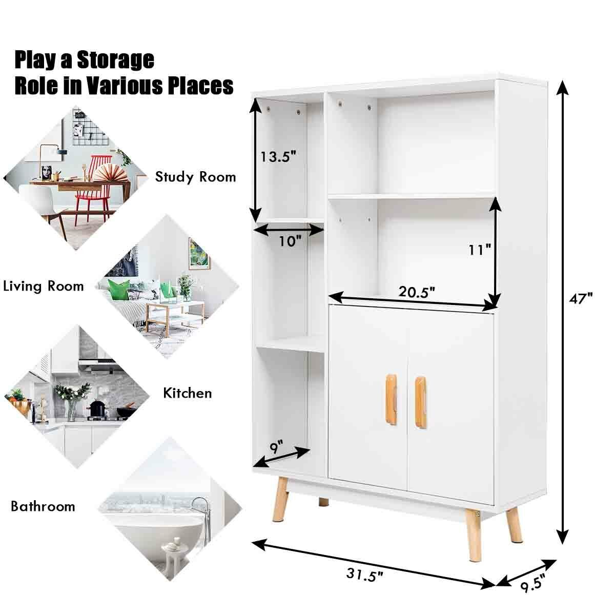 Storage Cabinet With Doors And Shelves - Kitchen Storage Cabinets