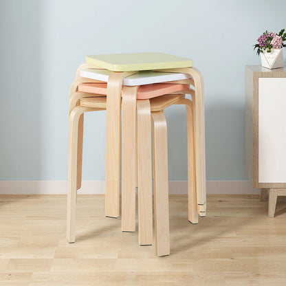 Stools Set of 4 - Colorful Stackable Kitchen Stools